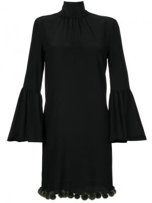 Платье с рукавами-колокол Fendi. Цвет: чёрный