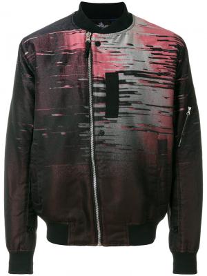 Куртка-бомбер  с абстрактным принтом Stone Island Shadow Project. Цвет: красный