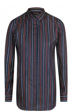 Шелковая блуза в полоску Loro Piana. Цвет: темно-синий