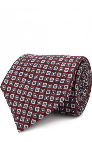 Шелковый галстук с узором Kiton. Цвет: бордовый