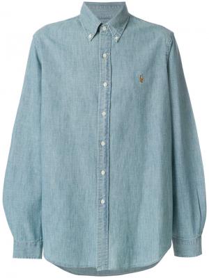 Джинсовая рубашка с вышивкой логотипа Polo Ralph Lauren. Цвет: синий