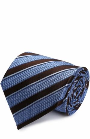Шелковый галстук в полоску Ermenegildo Zegna. Цвет: голубой