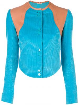 Укороченный приталенный пиджак Nina Ricci. Цвет: синий