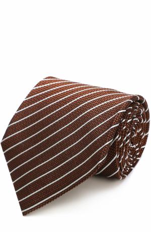 Шелковый галстук в полоску Tom Ford. Цвет: оранжевый