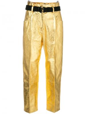 Укороченные брюки с металлическим отблеском Petar Petrov. Цвет: none