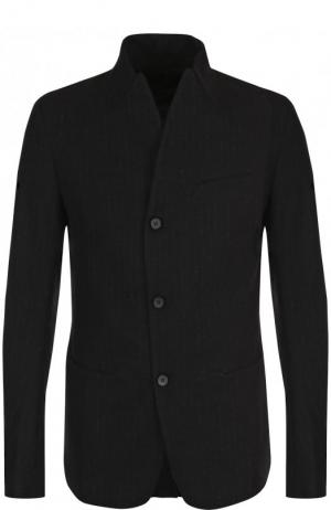 Однотонный пиджак с воротником стойкой Masnada. Цвет: черный