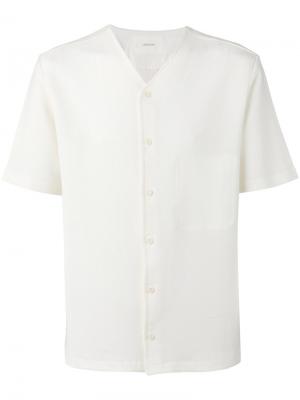 Рубашка с V-образным вырезом Lemaire. Цвет: белый