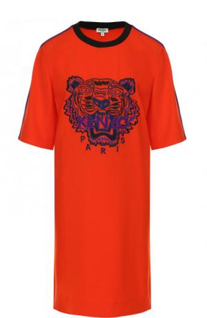 Платье-футболка с логотипом бренда Kenzo. Цвет: оранжевый