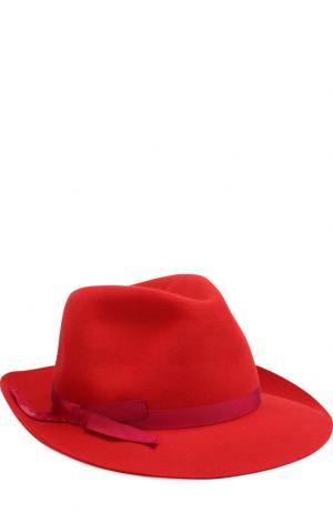 Фетровая шляпа с лентой Borsalino. Цвет: красный