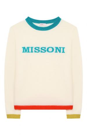Шерстяной пуловер с отделкой Missoni. Цвет: белый