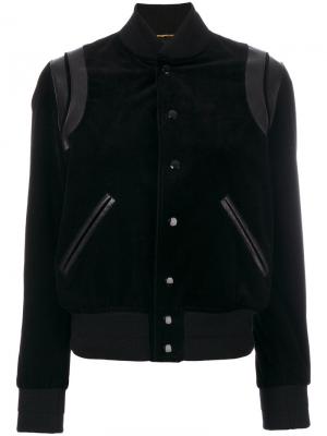 Классическая куртка-бомбер Saint Laurent. Цвет: чёрный