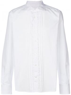 Рубашка с отделкой рюшами Ermanno Scervino. Цвет: белый