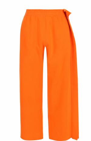 Хлопковые брюки с эластичным поясом Mm6. Цвет: оранжевый