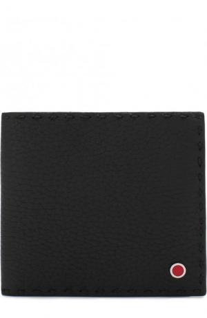 Кожаное портмоне с отделениями для кредитных карт Kiton. Цвет: черный