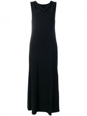 Длинное платье с вырезом-хомутом Mm6 Maison Margiela. Цвет: чёрный