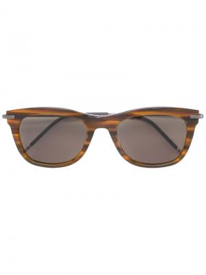 Солнцезащитные очки в квадратной оправе Thom Browne Eyewear. Цвет: коричневый