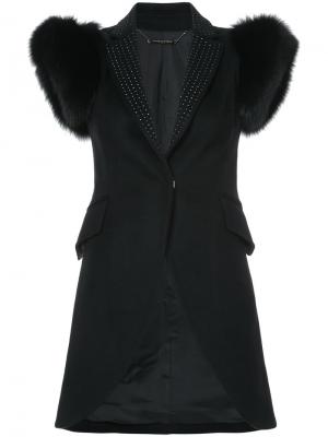 Пиджак с меховой отделкой Xena Thomas Wylde. Цвет: чёрный