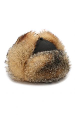 Меховая шапка-ушанка Стильная FurLand. Цвет: бежевый
