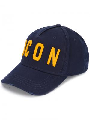 Бейсбольная кепка с вышивкой Icon Dsquared2. Цвет: синий