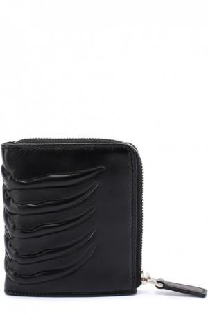 Кожаный футляр для монет с декоративной отделкой Alexander McQueen. Цвет: черный