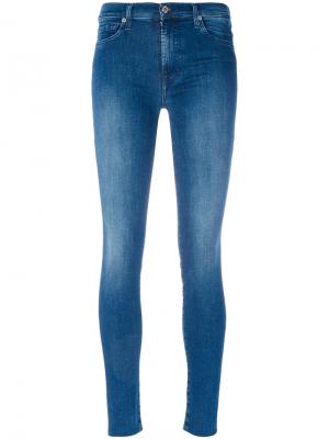 Классические облегающие джинсы 7 For All Mankind. Цвет: синий