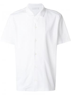 Рубашка с короткими рукавами и открытым воротом Prada. Цвет: белый