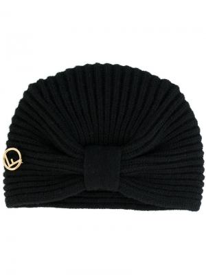 Bow knitted wrap hat Fendi. Цвет: чёрный
