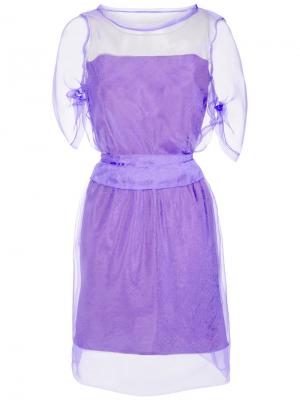 Sheer layered dress Gloria Coelho. Цвет: розовый и фиолетовый