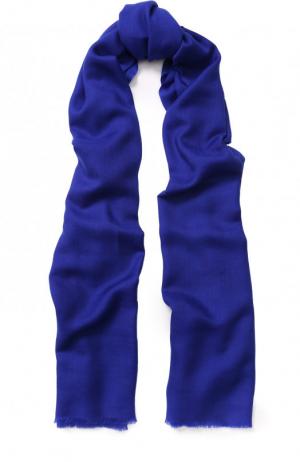 Шерстяной шарф с необработанным краем Giorgio Armani. Цвет: синий