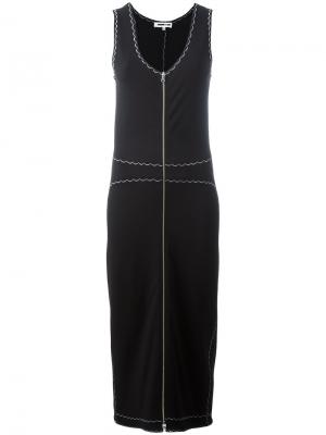 Платье-миди на молнии спереди McQ Alexander McQueen. Цвет: чёрный