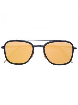 Солнцезащитные очки в квадратной оправе Thom Browne Eyewear. Цвет: синий