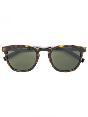 Солнцезащитные очки с квадратной оправой Saint Laurent Eyewear. Цвет: коричневый