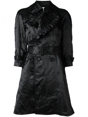 Пальто с поясом и оборками Comme Des Garçons Girl. Цвет: чёрный