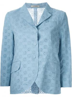 Ажурный пиджак Nina Ricci. Цвет: синий