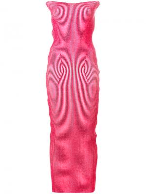 Длинное платье в рубчик без бретелей Mm6 Maison Margiela. Цвет: красный