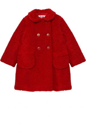 Двубортное пальто Il Gufo. Цвет: красный