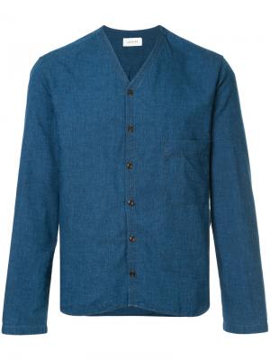 Джинсовая рубашка с V-образным вырезом Lemaire. Цвет: синий
