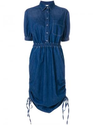 Джинсовое платье-рубашка с завязками Stella McCartney. Цвет: синий
