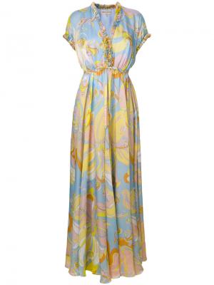 Длинное платье с орнаментом Emilio Pucci. Цвет: многоцветный