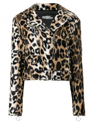 Байкерская куртка с леопардовым узором Jeremy Scott. Цвет: коричневый