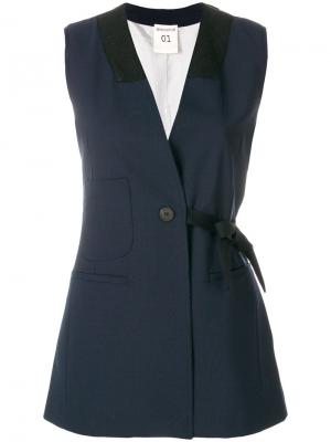 Sleeveless buttoned jacket Semicouture. Цвет: синий