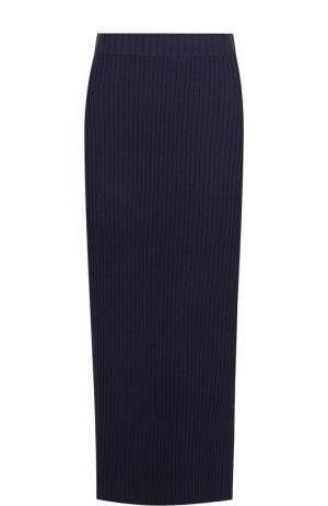 Шерстяная юбка-миди с эластичным поясом Escada Sport. Цвет: темно-синий