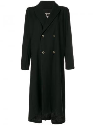 Длинное двубортное пальто Uma Wang. Цвет: чёрный