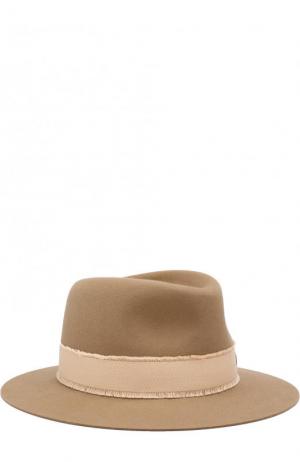Фетровая шляпа Andre с лентой Maison Michel. Цвет: бежевый