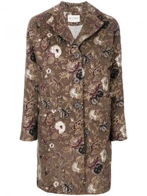 Пальто на пуговицах с цветочным принтом Etro. Цвет: коричневый