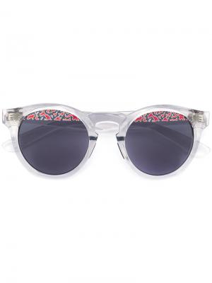 Солнцезащитные очки с принтом на линзах Italia Independent. Цвет: телесный