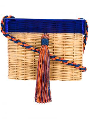 Квадратная плетеная сумка на плечо Wai. Цвет: коричневый