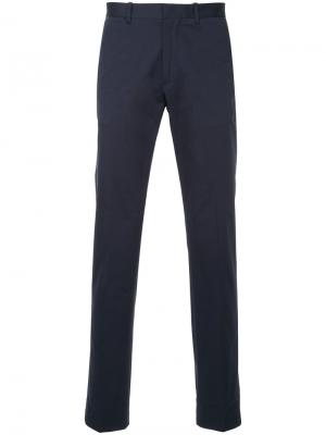 Классические приталенные брюки Kent & Curwen. Цвет: синий