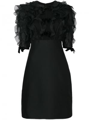 Приталенное платье с оборками Giambattista Valli. Цвет: чёрный