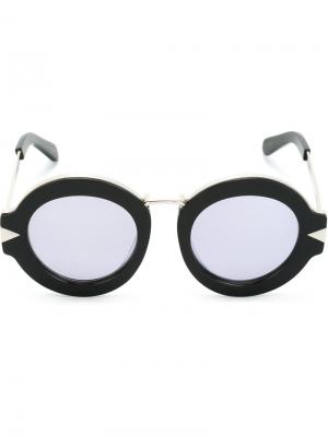 Солнцезащитные очки с круглой оправой Karen Walker Eyewear. Цвет: чёрный